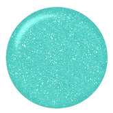 ibd Flash Gel Aurora swatch, vibrant teal glitter gel polish with shimmering, multidimensional sparkle.